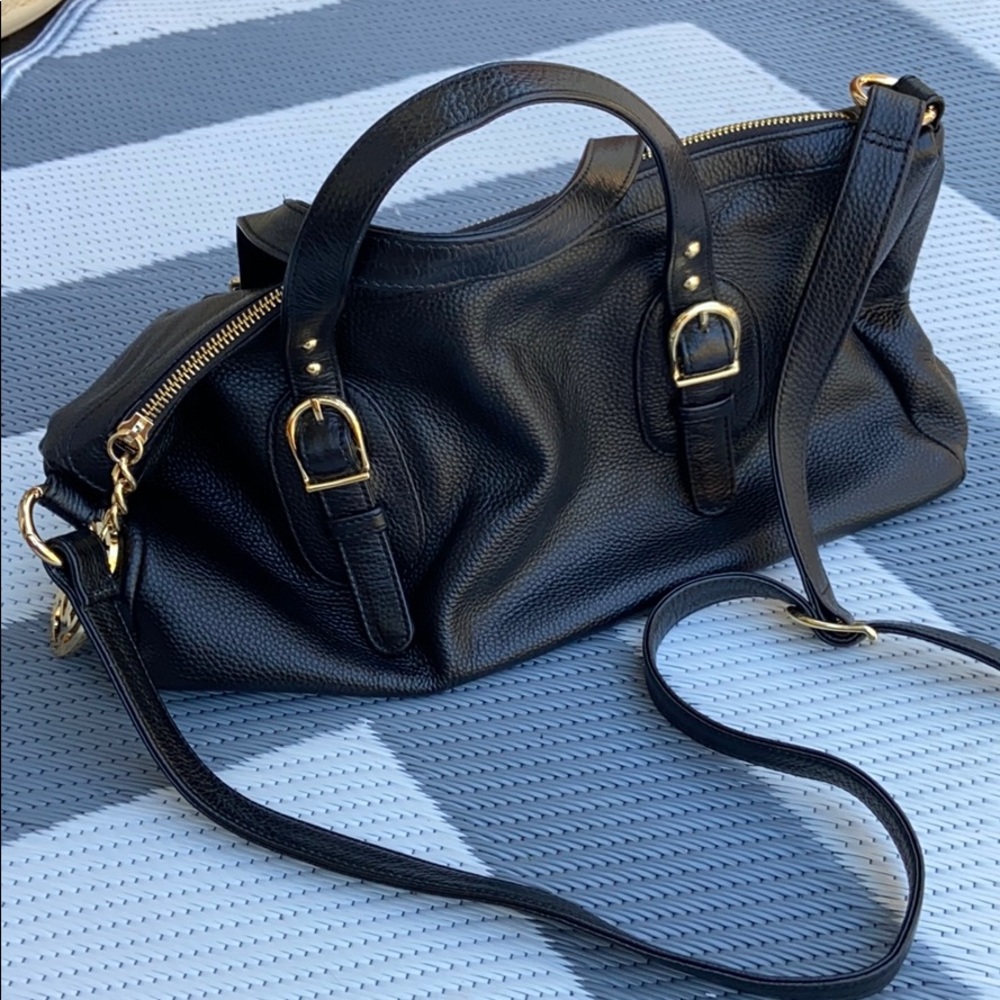 Onna Erlich black leather satchel